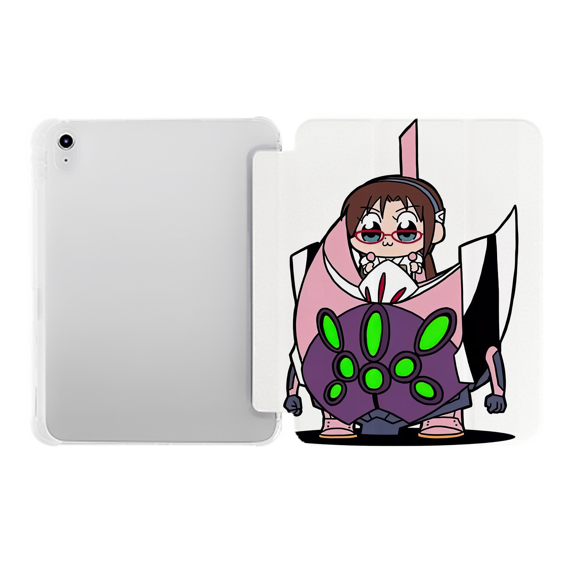 （画像用） EVA 新世紀エヴァンゲリオン IPad ケース ペン収納付き 三つ折りスタンド PUレザー×シリコン 対応機種9.5/10.5/10.9インチ